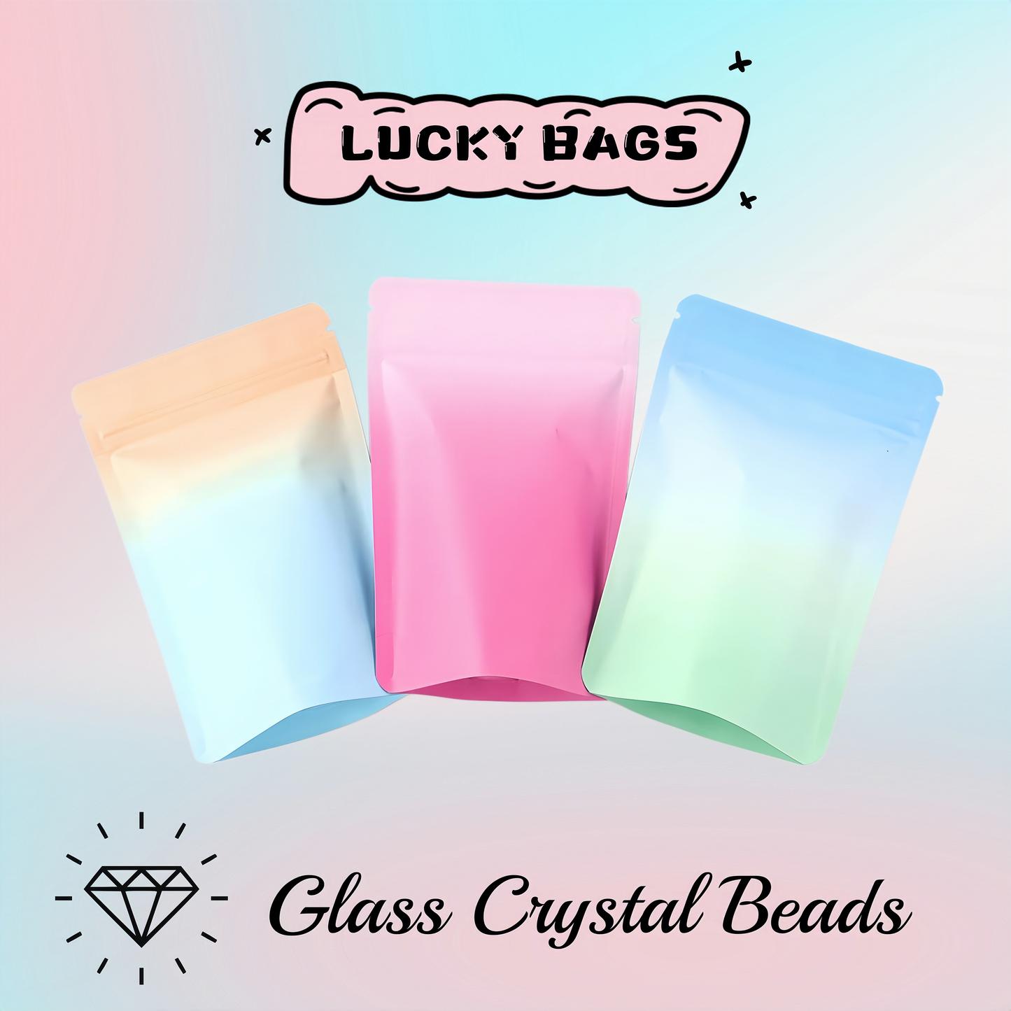 DIY Glass Crystal Beads and Glass Diamond Beads Lucky Bags-Open in Live
