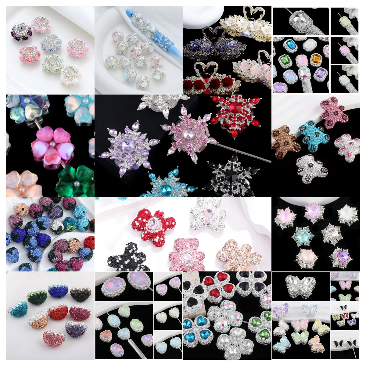 DIY Glass Crystal Beads and Glass Diamond Beads Lucky Bags-Open in Live